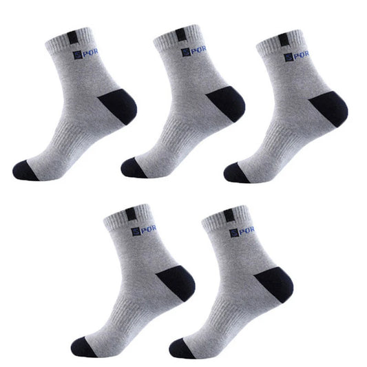 5 Pairs Mens Breathable Bamboo Fiber Socks