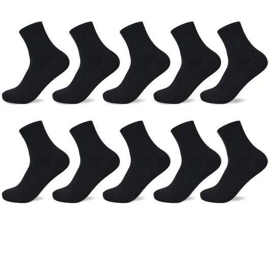 Mens Bamboo Fiber Dress Socks 10 Pairs Black Business Casual