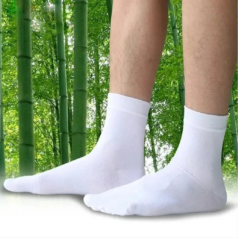 Mens Bamboo Fiber Deodorant High Tube Breathable Dress Socks One Size