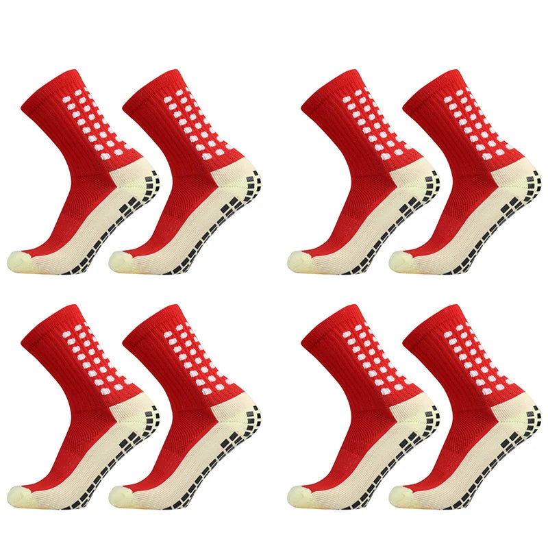 Bamboo Anti Slip Soccer Socks - 4 Pairs Non Slip