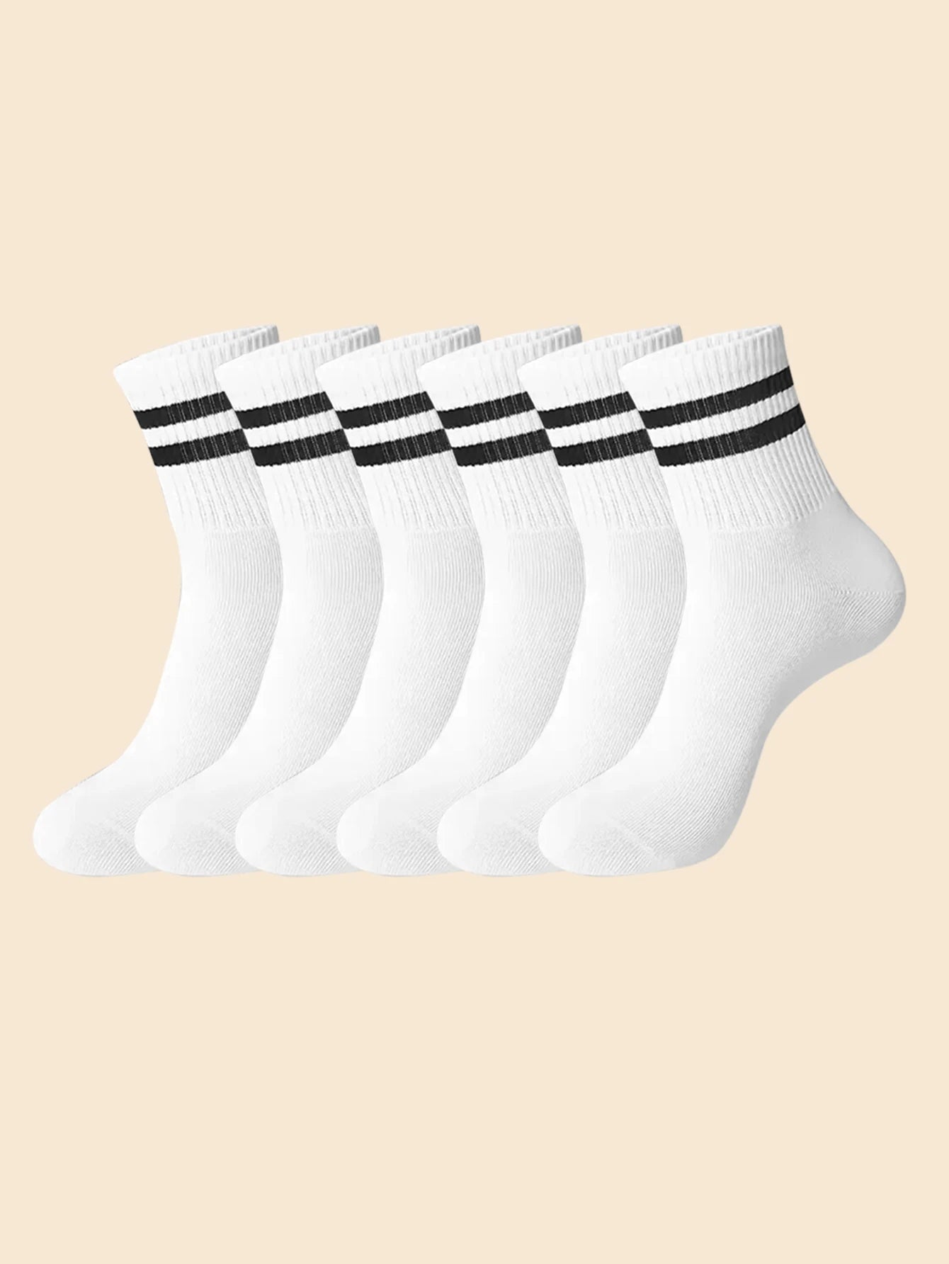 Men's Striped Casual Bamboo Polyester Socks  - Mid Tube