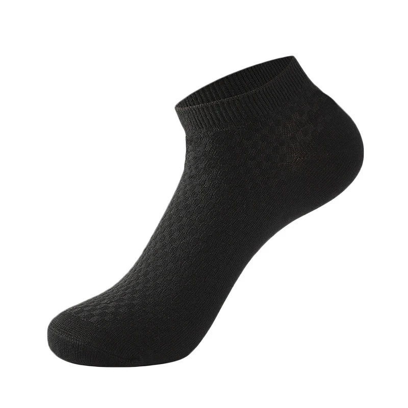 5 Pairs Men Bamboo Fiber Short Socks Breathable Casual Ankle Low Cut