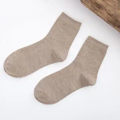 Women's Bamboo Fiber Solid Color Socks Breathable Casual 10 Pair Pack