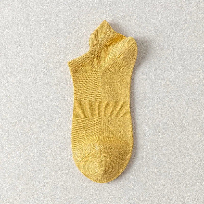 Bamboo Fiber No Show Socks - Thin Short Solid Color