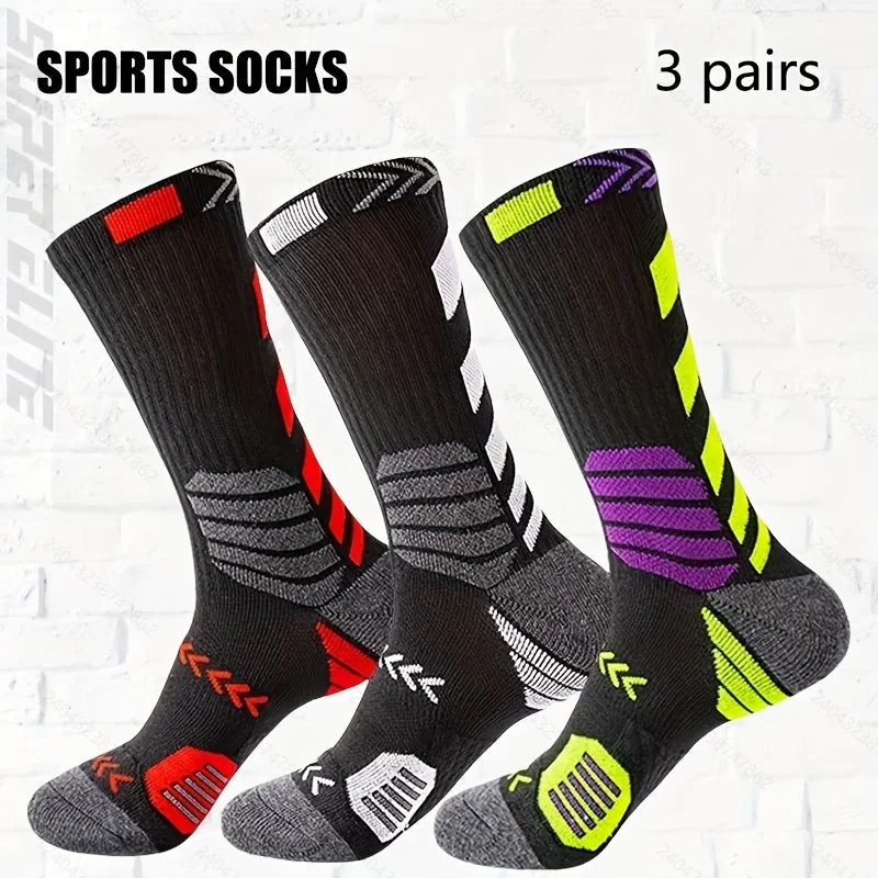 3 Pairs Athletic Bamboo Running Compression Socks - Breathable Mesh